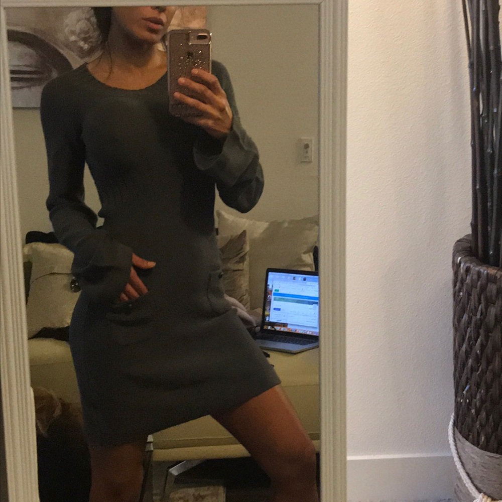Cute bell sleeve sweater dress